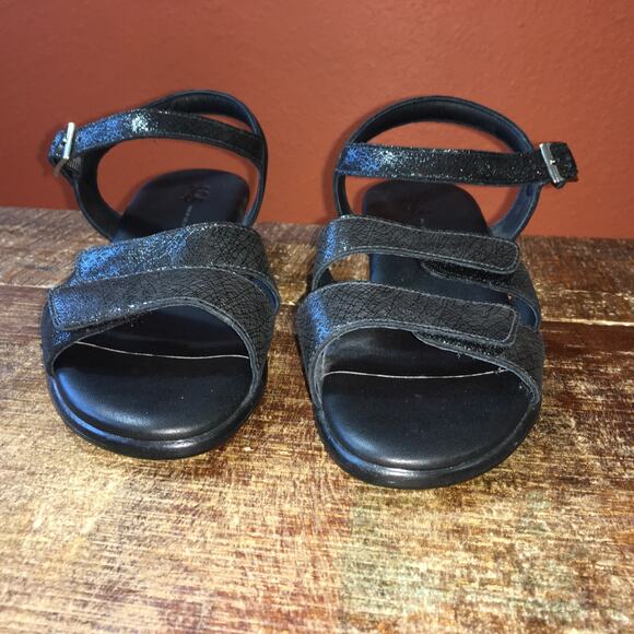SAS Shoes Savanna Heel Strap Sandal Web Black Womens 8.5 Wide Classic - Picture 2 of 8